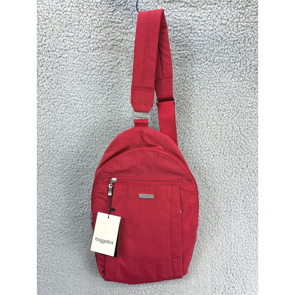 Baggallini Sling Backpack Womens OS Red Nylon Travel Crossbody Bag School NWT